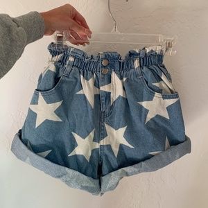 Princess Polly Women's Paper bag denim shorts